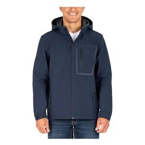 NEW Gerry Men's Medium Softshell Jacket Hood Blue Windbreaker  N0177